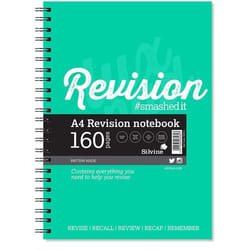 Silvine Revision Notebook Twinwire A4 Green (Pack 5) EX751