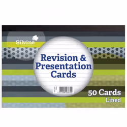 Silvine 50 REVISION CARD WHT PK1000