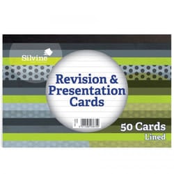 Silvine 50 REVISION CARD WHT PK1000
