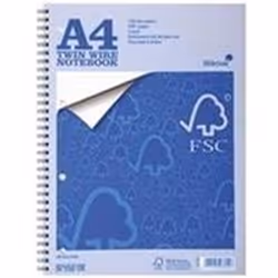 52 leaf recycled A4+ wirebound notebook made from FSC certified and recycled paper ensuring that the impact on the environmen ...