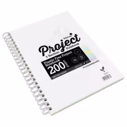 Silvine Luxpad SEN Tinted Paper Project Book A4 Plastic Free With 5 Co