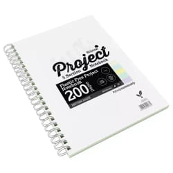 Silvine Luxpad SEN Tinted Paper Project Book A4 Plastic Free With 5 Co