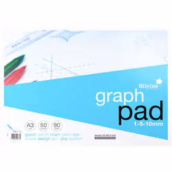 Silvine A3GP A3 Graph Paper Pad 1/5/10 50 Sheets