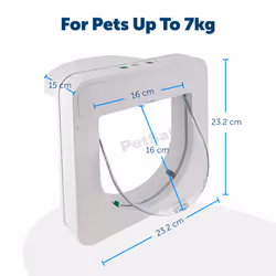 PetSafe Petporte smart flap microchip cat flap, automatic access with chip recognition, for cats up to 7 kg,White