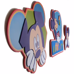 Mickey Mouse Foam 3 Piece Re Useable Bedroom Decoration