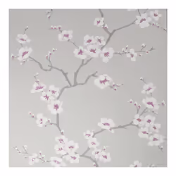 Fresco Apple Blossom Tree Floral Grey Wallpaper