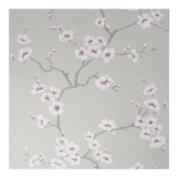 Fresco Apple Blossom Tree Floral Grey Wallpaper