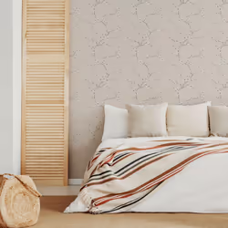 Fresco Great Value Apple Blossom Tree Print Metallic Natural Wallpaper