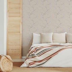 Fresco Great Value Apple Blossom Tree Print Metallic Natural  Wallpaper