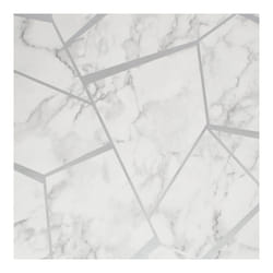 Fresco Fractal Marble Metallic Silver and Grey Geometric Wallpaper (WAS 13.99) (WAS 13.99)