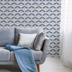 Fresco Retro Ogee Navy Geometric Wallpaper