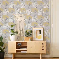 Fresco Lykkes Tree Ochre Floral Wallpaper - Additional view 5