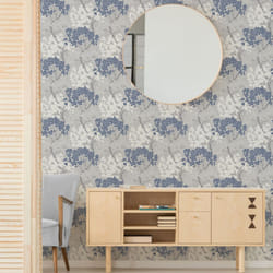 Fresco Lykke Tree Navy Floral Wallpaper