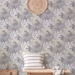 Fresco Lykke Tree Charcoal Floral Wallpaper