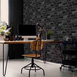 Fresco House Brick Charcoal Wallpaper - Additional view 4