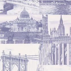 Fresco City Scene Indigo Wallpaper (WAS 13.99) (WAS 13.99)
