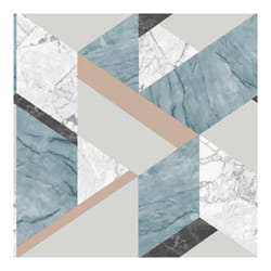 Fresco Marblesque Metallic Silver and Jade Geometric Wallpaper (WAS 13.99)