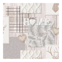 Fresco Hygge Hearts and Flowers Rose Gold and Beige Floral Wallpaper (WAS 13.99)