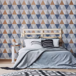 Fresco Harlequin Navy & Rose Gold Wallpaper (WAS 14.99)