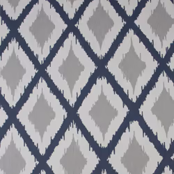 Fresco Blue/White Ikat Geometric Weave Wallpaper