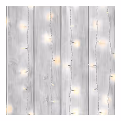 Fresco Twinkle Lights Grey Wooden Slats Wallpaper (WAS 13.99)