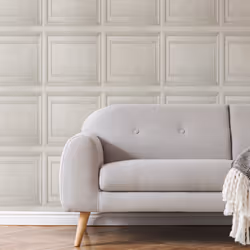 Fresco Wood Panelling Neutral Wallpaper