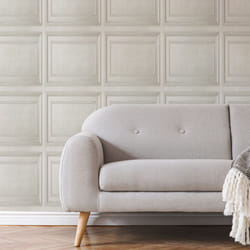 Fresco Wood Panelling Neutral Wallpaper