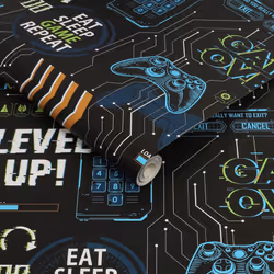 Fresco Game Over Black and Multicolour Wallpaper