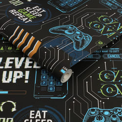 Fresco Game Over Black and Multicolour Wallpaper