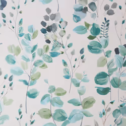 Fresco White/Green Watercolour Leaves Wallpaper
