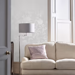 Wallpaper Floral Silver Smooth Westborne Print Flowers Leaves Spongeable