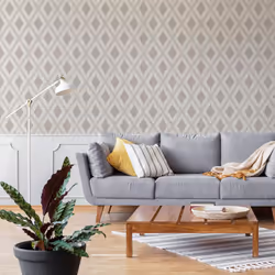 Fresco Ikat Geometric Natural Wallpaper