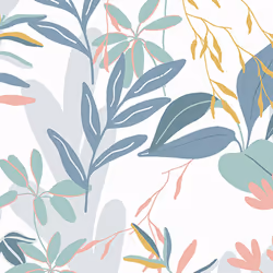 Fresco Inky Tropical Leaf Indigo and Ochre Wallpaper
