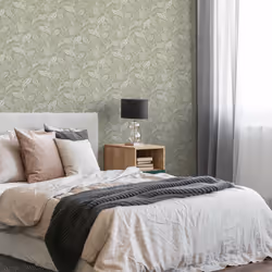 Fresco Artisan Leaf Sage Wallpaper