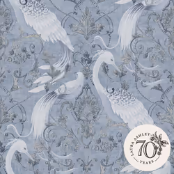 Laura Ashley Wallpaper Matt Blue Animal Smooth Strippable Washable 5.2mÂ²