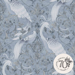 Laura Ashley Wallpaper Matt Blue Animal Smooth Strippable Washable 5.2mÂ²