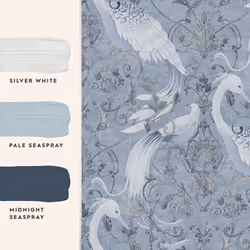 Laura Ashley Wallpaper Matt Blue Animal Smooth Strippable Washable 5.2mÂ²