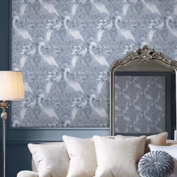 Laura Ashley Wallpaper Matt Blue Animal Smooth Strippable Washable 5.2mÂ²