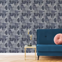Fresco Retro Abstract Navy and Grey Geometric Wallpaper (WAS 13.99)