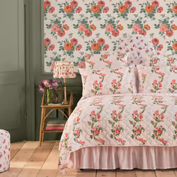 Cath Kidston Archive Rose Pink Blooms Floral Wallpaper