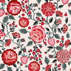 Cath Kidston Strawberry Garden Rose Floral Wallpaper