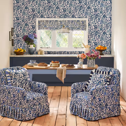 Cath Kidston Strawberry Garden Blue Floral Wallpaper