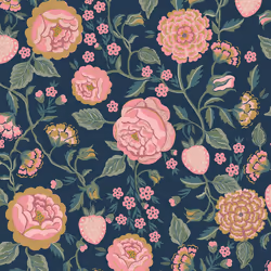 Cath Kidston Strawberry Garden Navy Floral Wallpaper