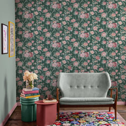 Cath Kidston Garden Rose Green Floral Wallpaper