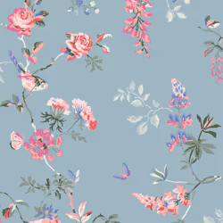 Cath Kidston Birds & Roses Summer Floral Wallpaper