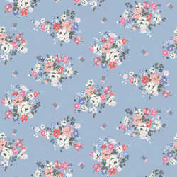 Cath Kidston Clifton Floral Blue Floral Wallpaper