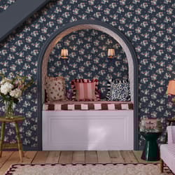 Cath Kidston Clifton Floral Navy Floral Wallpaper