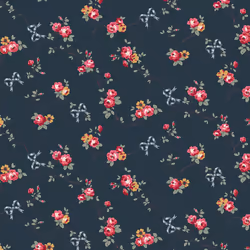 Cath Kidston Rose & Bows Navy Floral Wallpaper