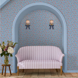 Cath Kidston Rose & Bows Blue Floral Wallpaper