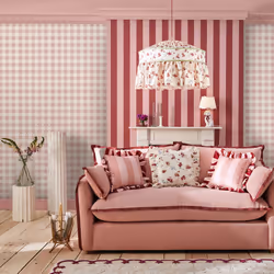 Cath Kidston Painted Gingham Pink Gingham Wallpaper